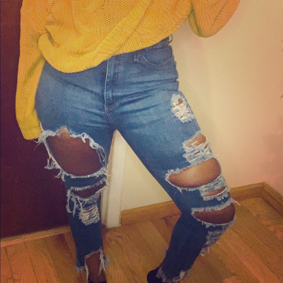 vibrant m.i.u Denim - Vibrant M.i.u Distressed jeans